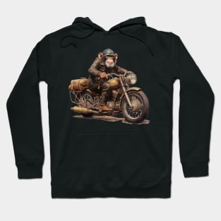 Monkey Biker Retro Motorcycle Hoodie